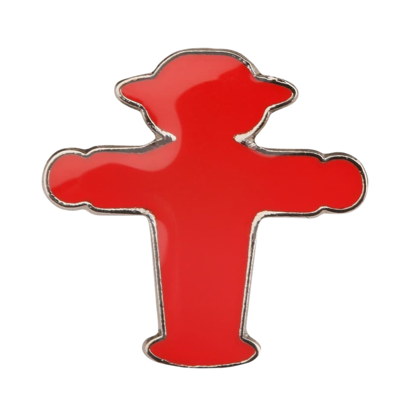 Roter Anstecker-Pin vom Ampelmännchen mit Klemmverschluss aus Softemaille - 1,7 cm groß