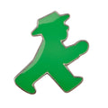 Grüner Anstecker-Pin vom Ampelmännchen mit Klemmverschluss aus Softemaille - 1,7 cm groß