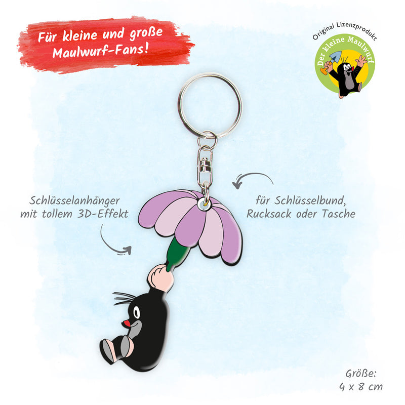 3-D-Schlusselanhanger-Maulwurf-mit-Fallschirm