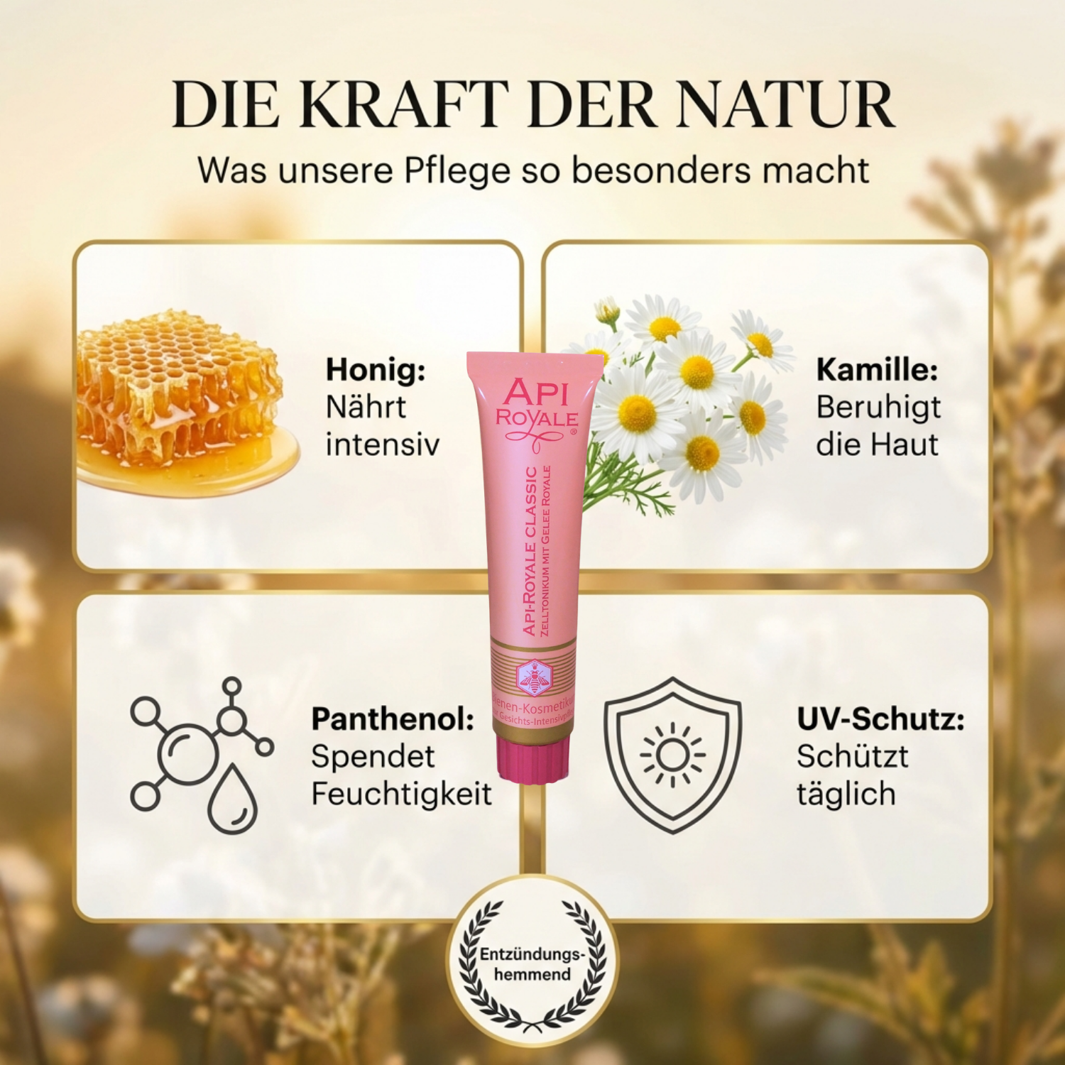 Api-Royale - Zelltonikum mit Gelee Royale -  Gesichtsintensivpflege mit Vitamin A - 50ml