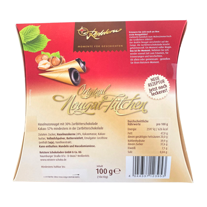 Rotstern Nougat-Tütchen – Feinste Pralinen aus Nougat & Zartbitterschokolade 100 g