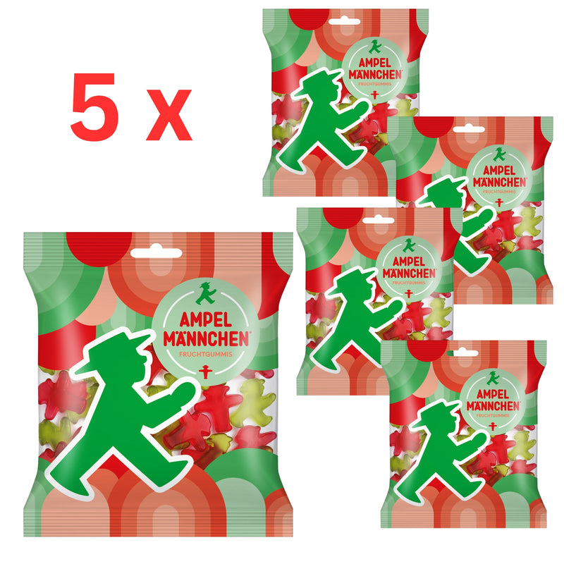 5x Ampelmann Fruchtgummis / Haribo Gummibärchen à 160g Kirsche & Waldmeister