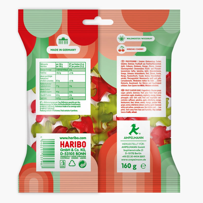 Ampelmann Fruchtgummis / Gummibärchen, 160g Haribo Gummibären Kirsche & Waldmeister