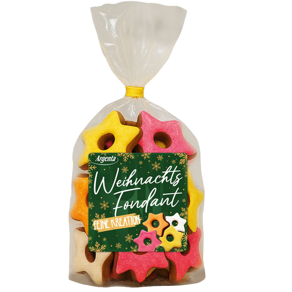 Argenta Fondant kandiert mit Zartbitterschokolade als Weihnachtssterne – feine Mischung, 175 g