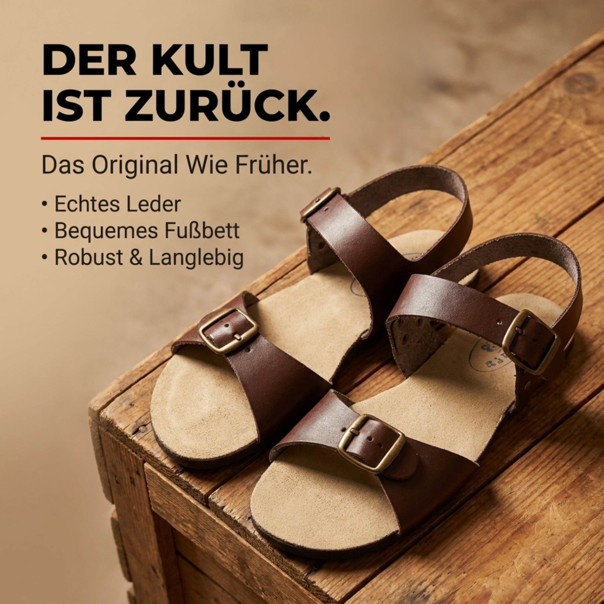 Jesuslatschen Römer Ossi Schuhe Gr.36-47 braun