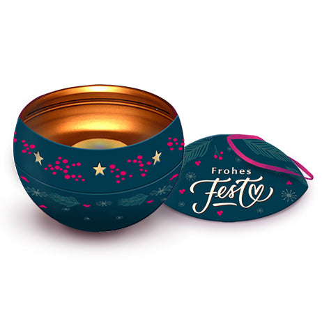 Viba Weihnachtskugel „Lichterglanz“ – Handgefertigte Metallkugel mit feinen Nougatstückchen ,