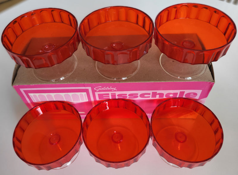 Original Goldring Eisschalen rot ( 6 Stück ) - Dessertschale.