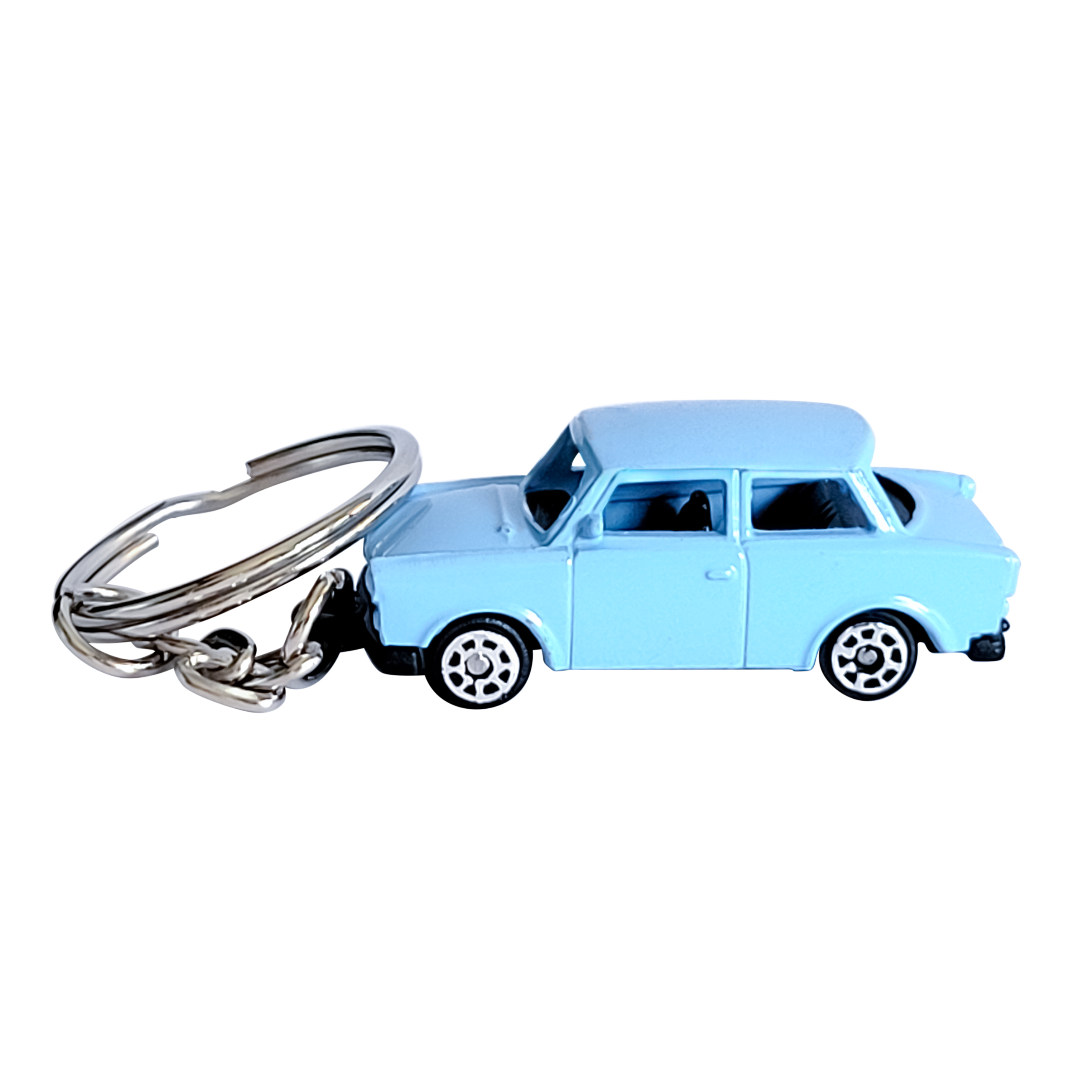 Himmelblauer Trabant Schlüsselanhänger - Ostalgie-Kult am Schlüsselring