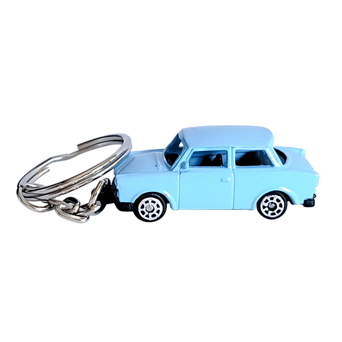Himmelblauer Trabant Schlüsselanhänger - Ostalgie-Kult am Schlüsselring