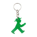 Grüner Schlüsselanhänger in Form des Ampelmännchen-Gehers mit Metallkette und Ring, Größe: 5x5x0,5 cm