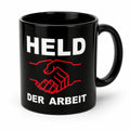 Held der Arbeit Tasse – Schwarzer Keramikbecher mit Aufdruck - 0,30 l - spülmaschinenfest