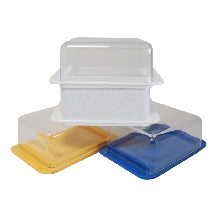 Butterdose mit Deckel in gelb