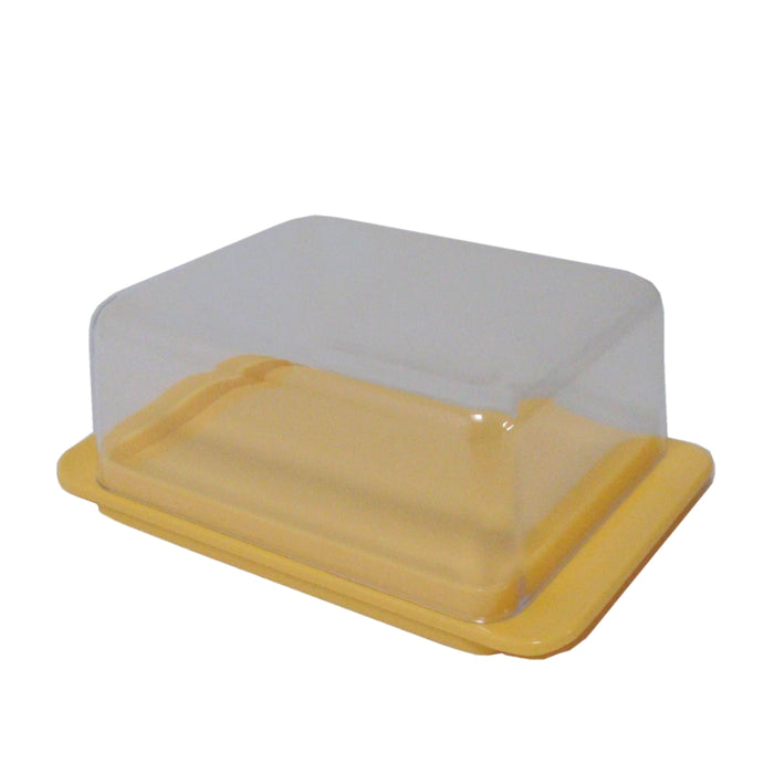 Butterdose mit Deckel in gelb
