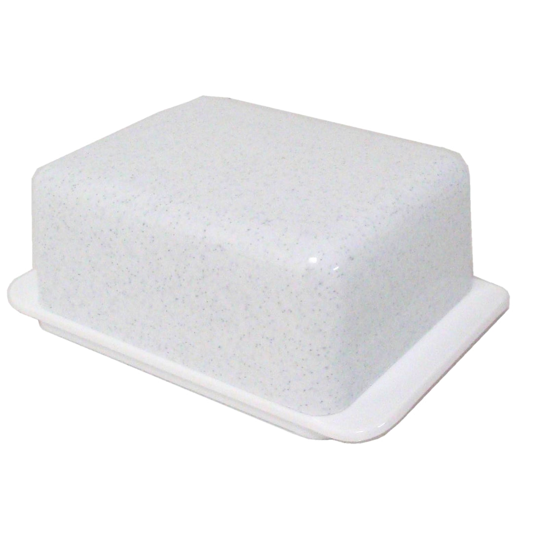 Butterdose mit Deckel, Granit-Muster