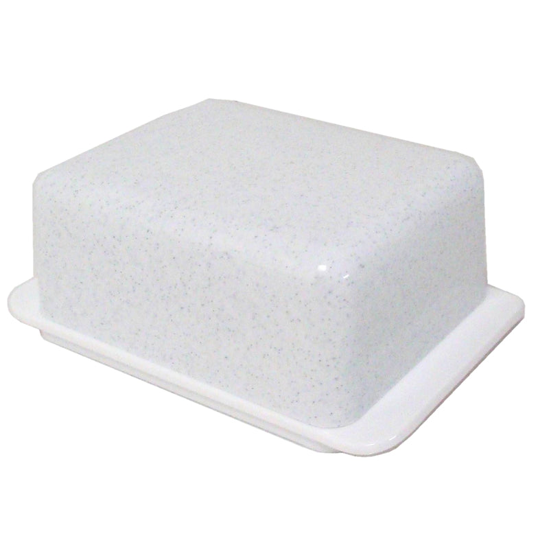 Butterdose mit Deckel, Granit-Muster