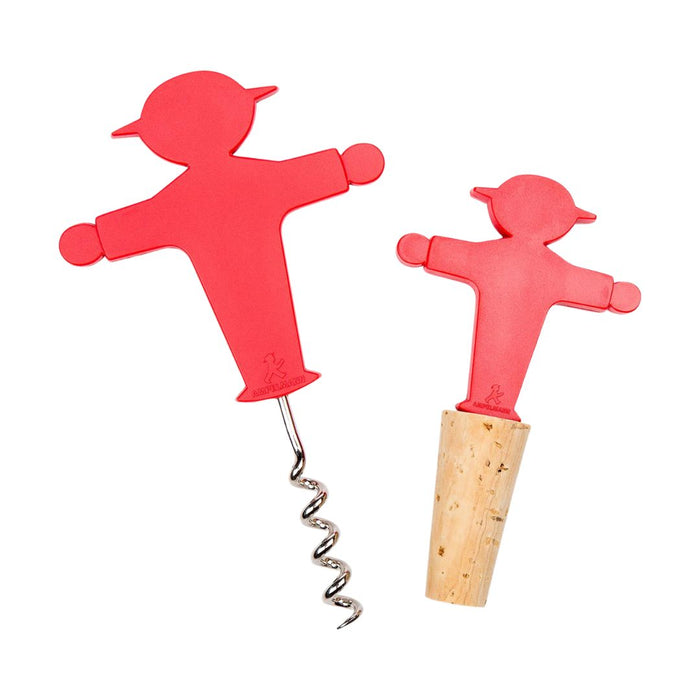 Roter Ampelmann Korkenzieher in Geschenkpackung für Weinliebhaber