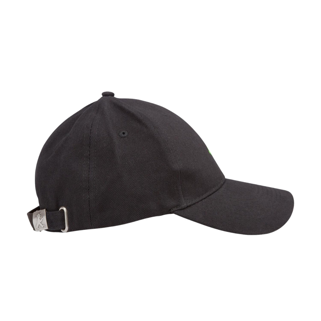 Schwarze Basecap mit aufgestickten Ampelmännchen in grün - one size - Stufenlos einstellbar, 100% Baumwolle