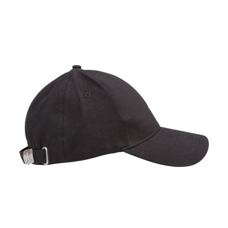 Schwarze Basecap mit aufgestickten Ampelmännchen in grün - one size - Stufenlos einstellbar, 100% Baumwolle