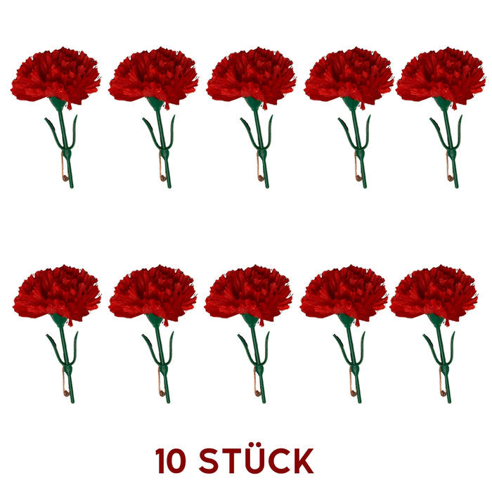 10x Rote Nelken zum Frauentag, 1. Mai, Muttertag