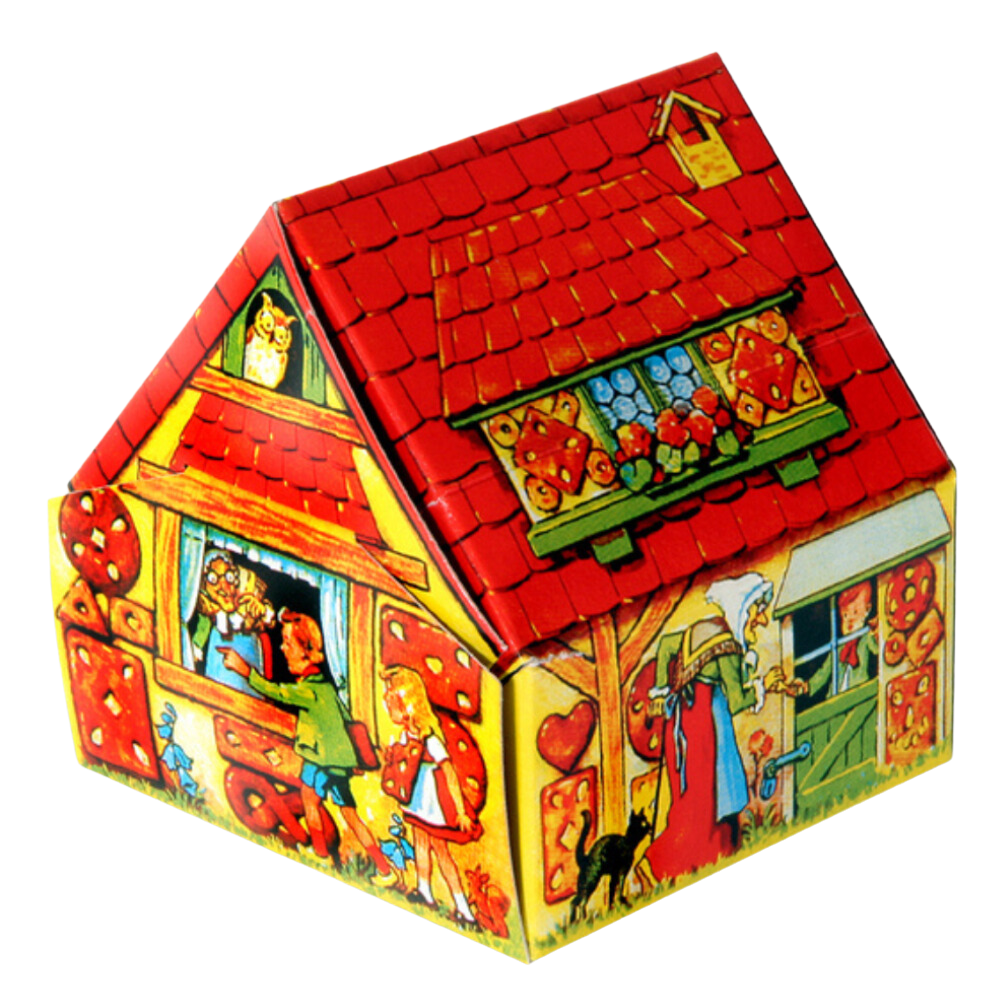 Pfefferkuchen Haus mit 3 Pulsnitzer Lebkuchen Herzchen - festliches Weihnachtsgebäck, 100g