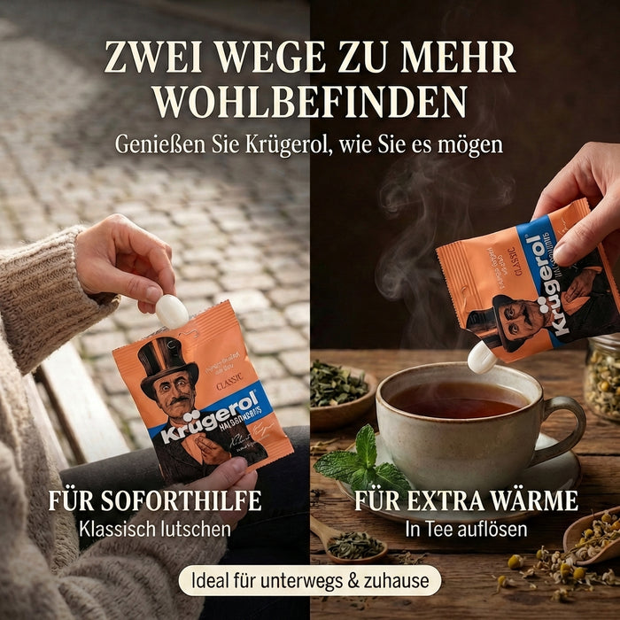 Echte Krügerol Halsbonbons mit ätherischen Ölen - Leipziger Original seit 1866 - 50g