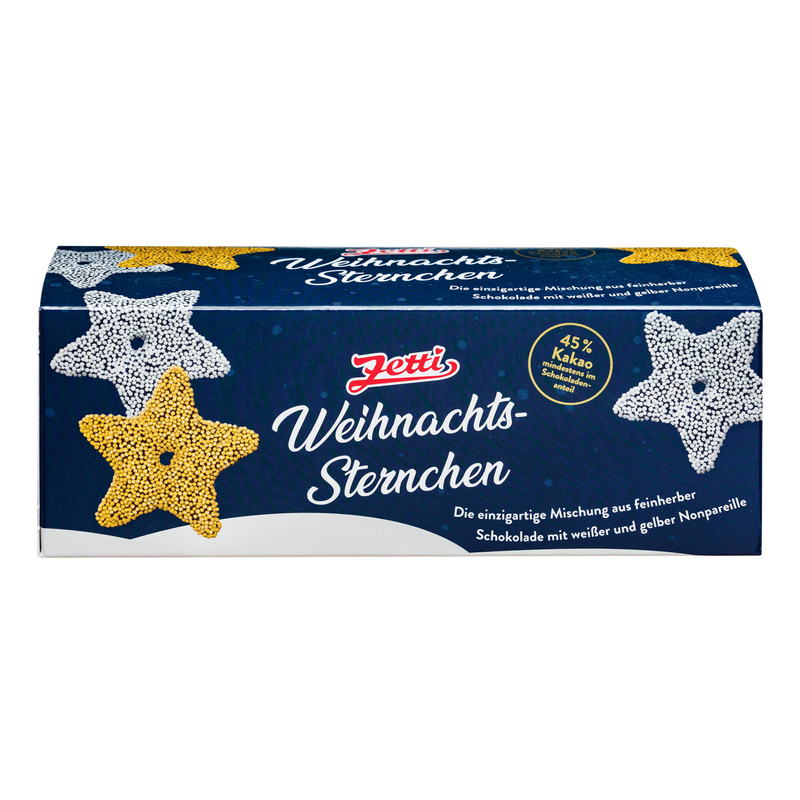 Zetti Weihnachts-Sternchen aus feinherber Schokolade als Weihnachtsschmuck, 250g