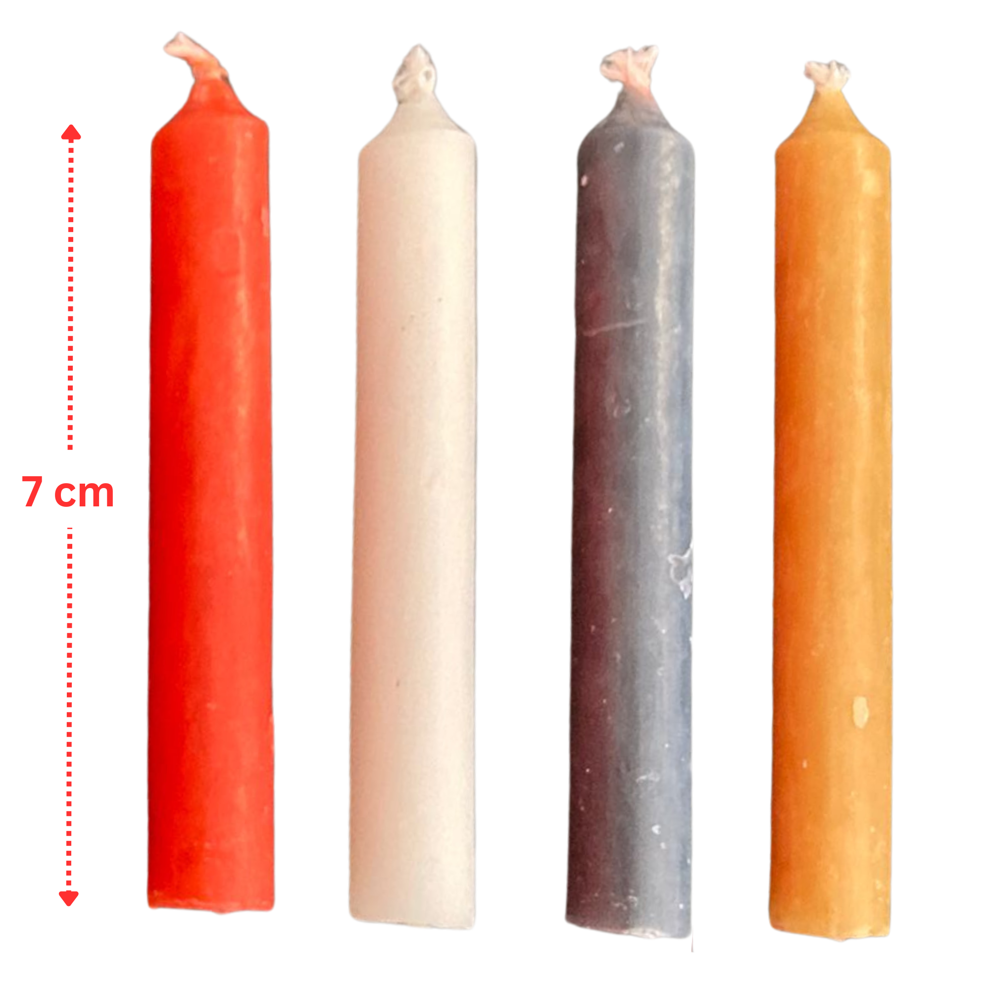 Christbaumkerzen Puppenkerzen - bunt, 20 Stk - 7x1 cm  für Weihnachtspyramide, Krippe und Christbaum