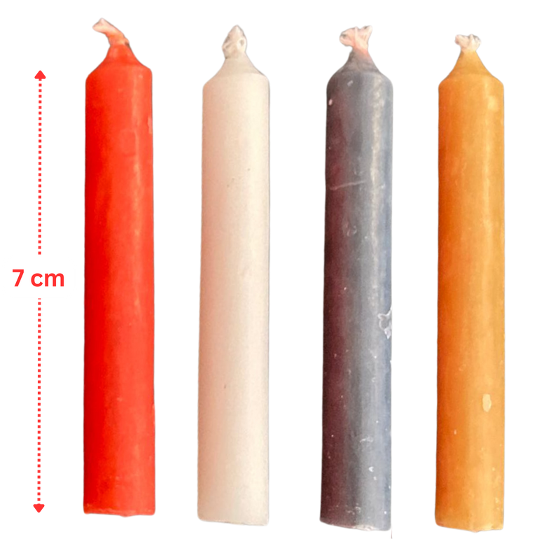 Christbaumkerzen Puppenkerzen - bunt, 20 Stk - 7x1 cm  für Weihnachtspyramide, Krippe und Christbaum