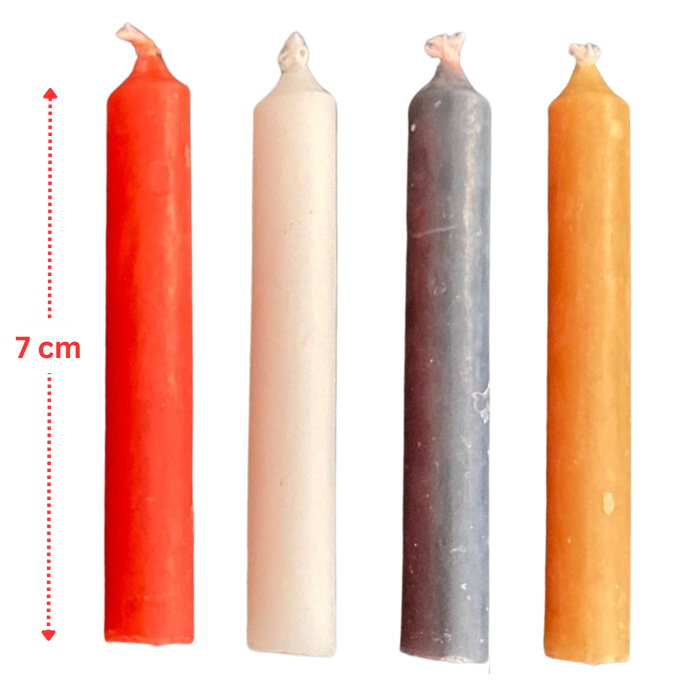 Christbaumkerzen Puppenkerzen - bunt, 20 Stk - 7x1 cm  für Weihnachtspyramide, Krippe und Christbaum