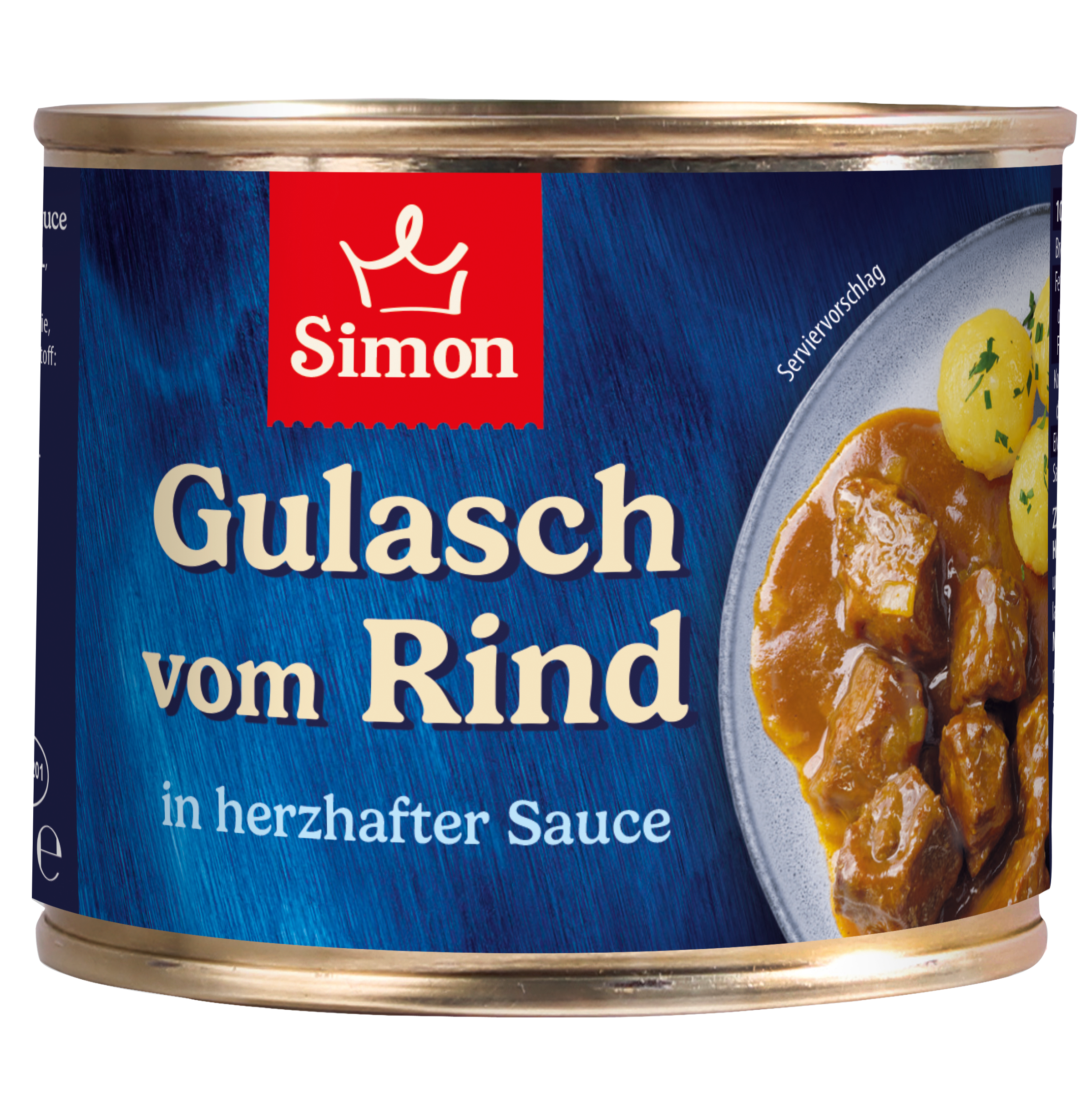Gulasch vom Rind in herzhafter Sauce - 500g Dose - einfach aufwärmen & genießen I SIMON