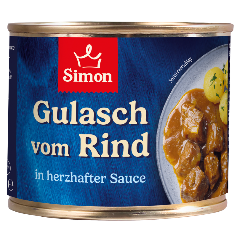 Gulasch vom Rind in herzhafter Sauce - 500g Dose - einfach aufwärmen & genießen I SIMON
