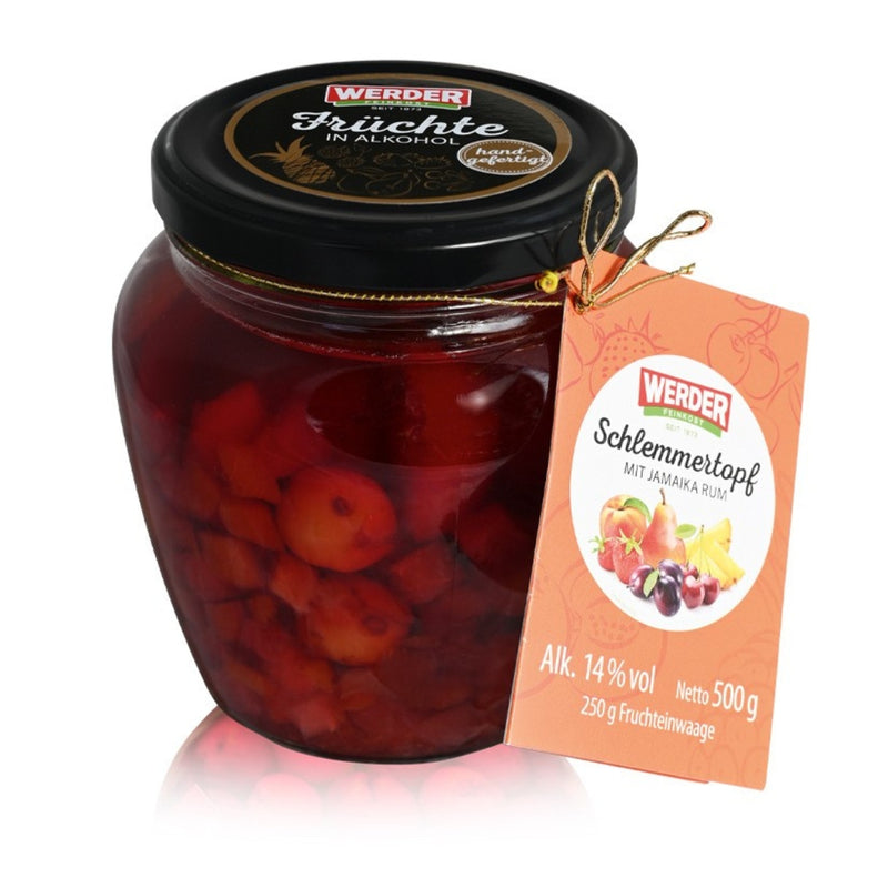 Werder Schlemmer-Rumtopf mit Jamaika Rum 14% vol. 250g Frucht - handgefertigt