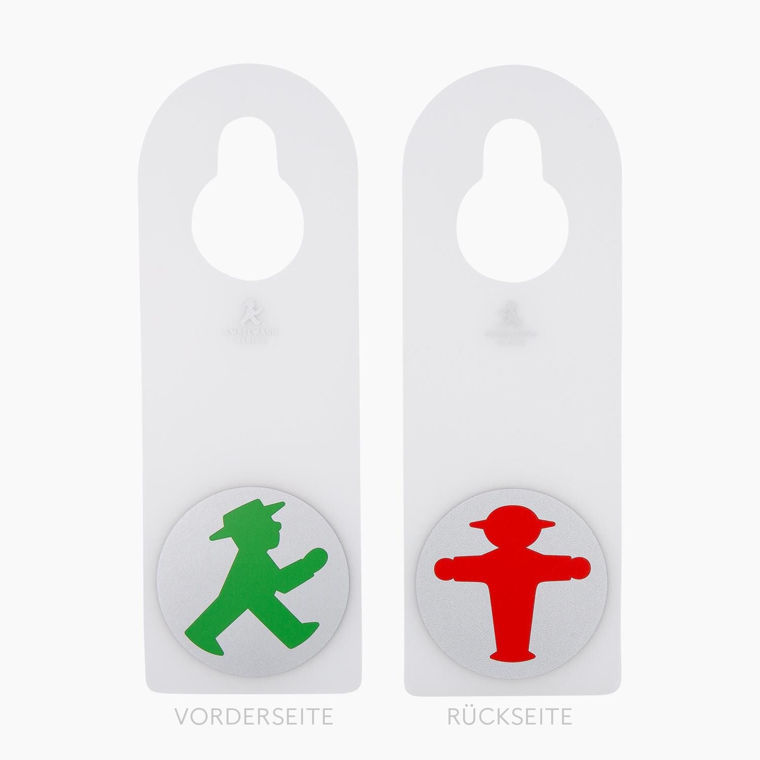 Lustige Türschilder für die Türklinke mit Ampelmännchen rot & grün - Eintritt verboten oder Willkommen, 8x23 cm groß