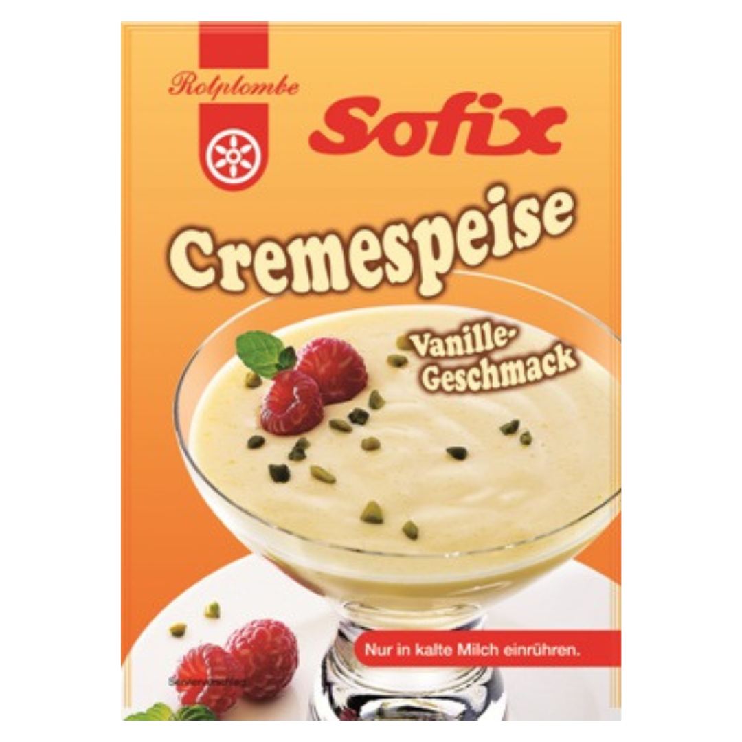 Rotplombe Sofix Cremespeise Pudding Vanille.