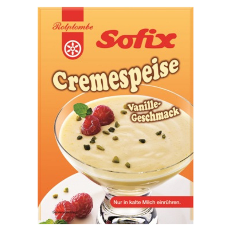 Rotplombe Sofix Cremespeise Pudding Vanille.