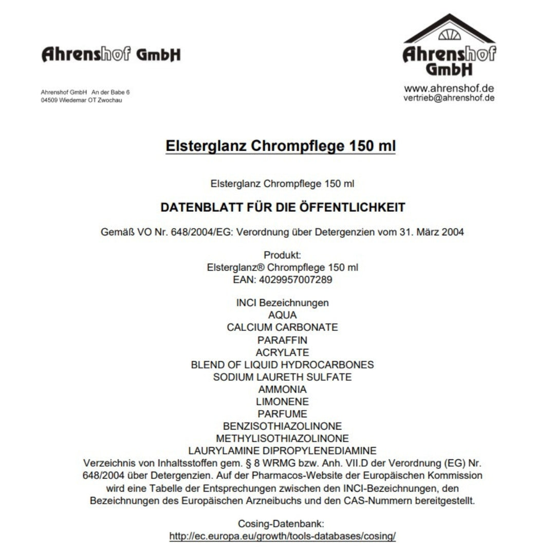 Elsterglanz - Chrom-Pflege, 150ml