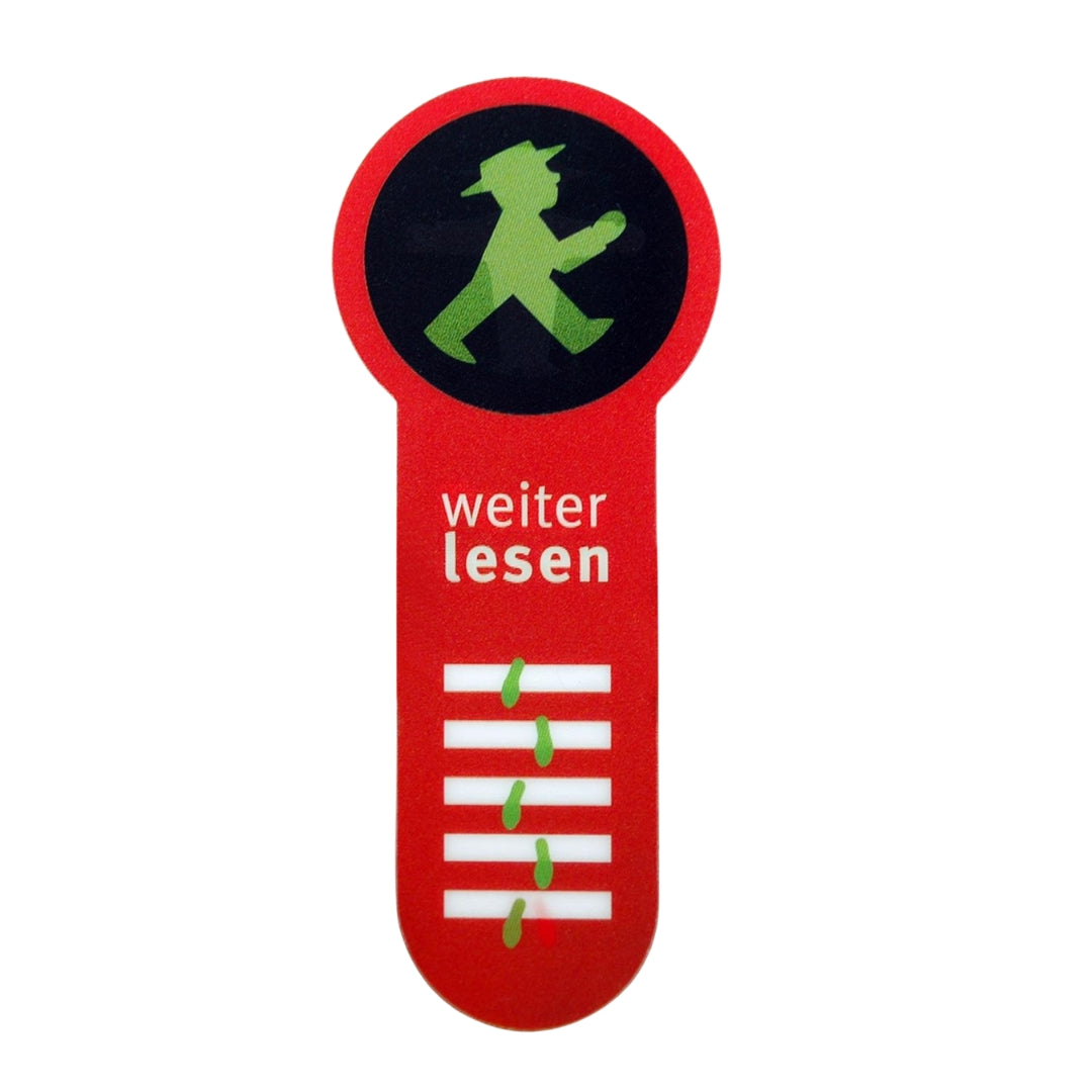 Farbenfrohe Ampelmännchen-Lesezeiche mit Wechselbild - Weiter lesen, Pause machen Ampelmännchen - 6x15 cm