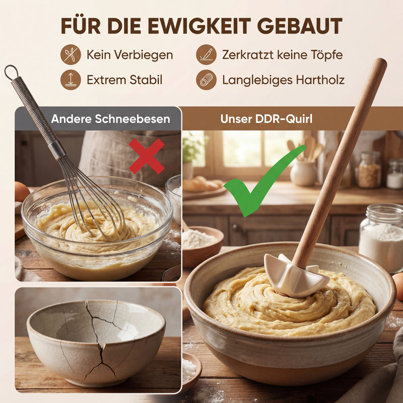 Quirl 25cm mit Holzstiel - leicht und praktisch - wie früher