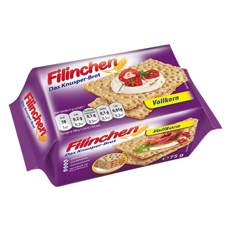 Filinchen Vollkorn - das Knusper-Brot laktosefrei & zuckerarm - gut bekömmlich 75g
