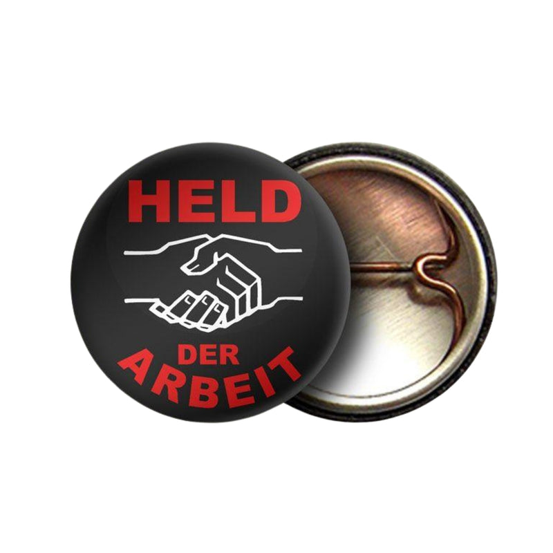 Anstecker - Held der Arbeit - schwarz