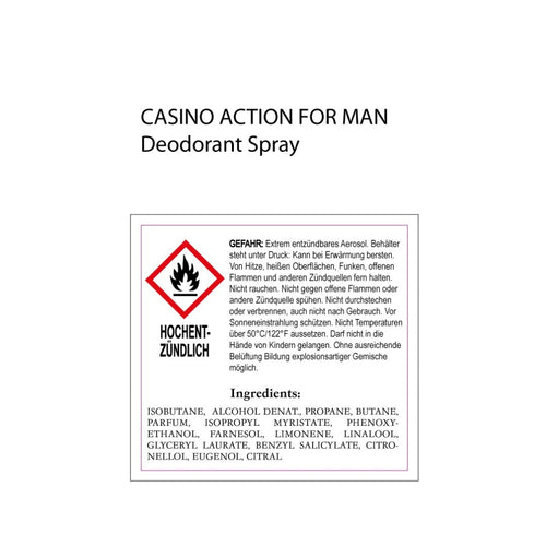 ACTION Parfum Deodorant Spray für Männer - 150ml (Casino) - maskulin-eleganter Duft