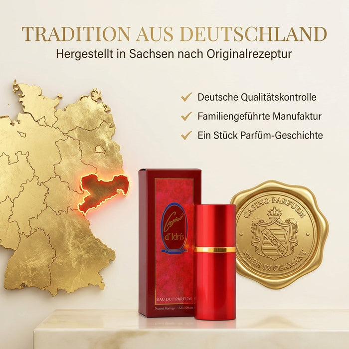 Casino Idris Eau de Toilette 35ml in edlem rot/goldenen Geschenkkarton