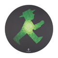 Mousepad Ampelmann Geher – Ø 21 cm, Schwarz mit grünem Druck, rutschfest & abwaschbar