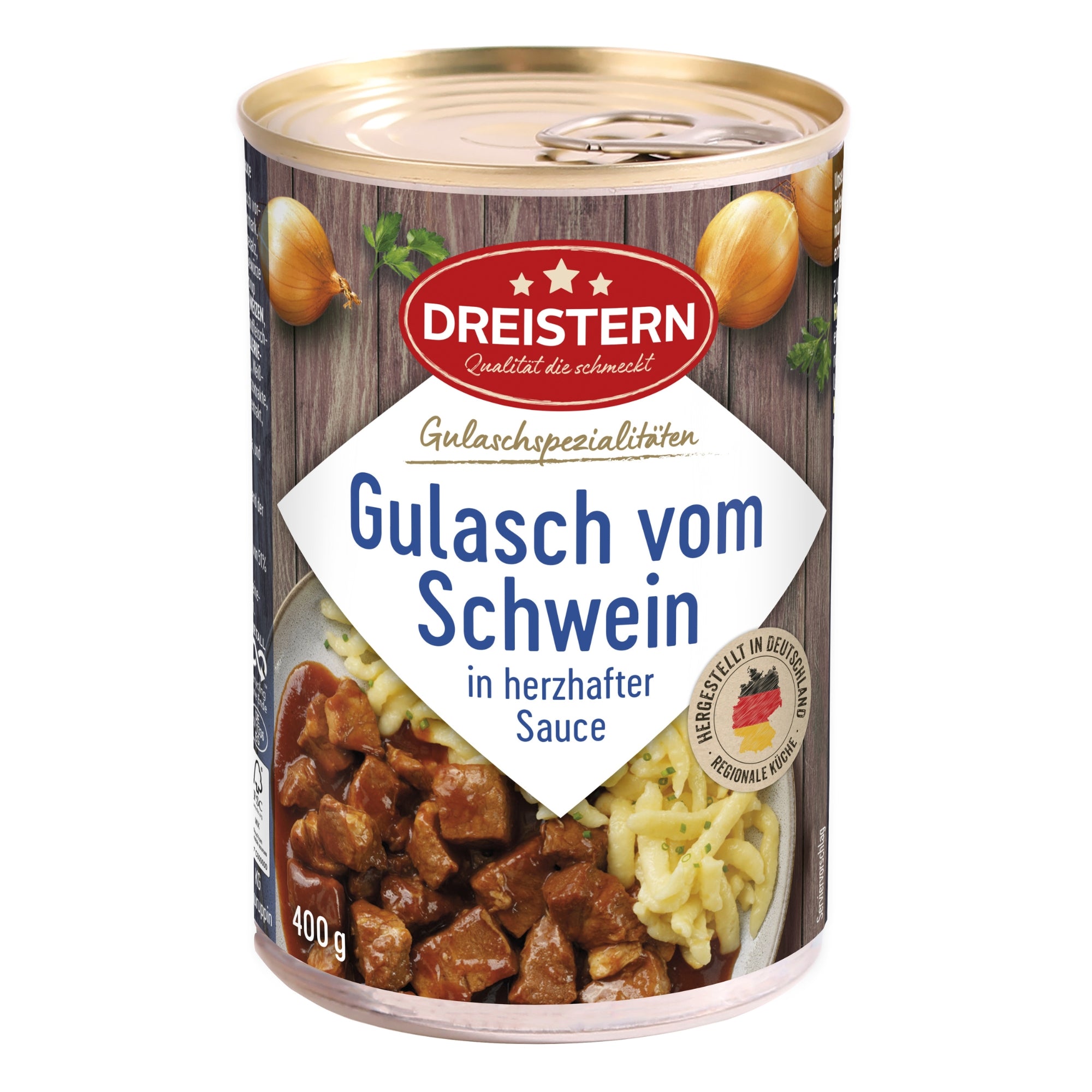 Dreistern Schweinegulasch in herzhafter Sauce 400g Dose