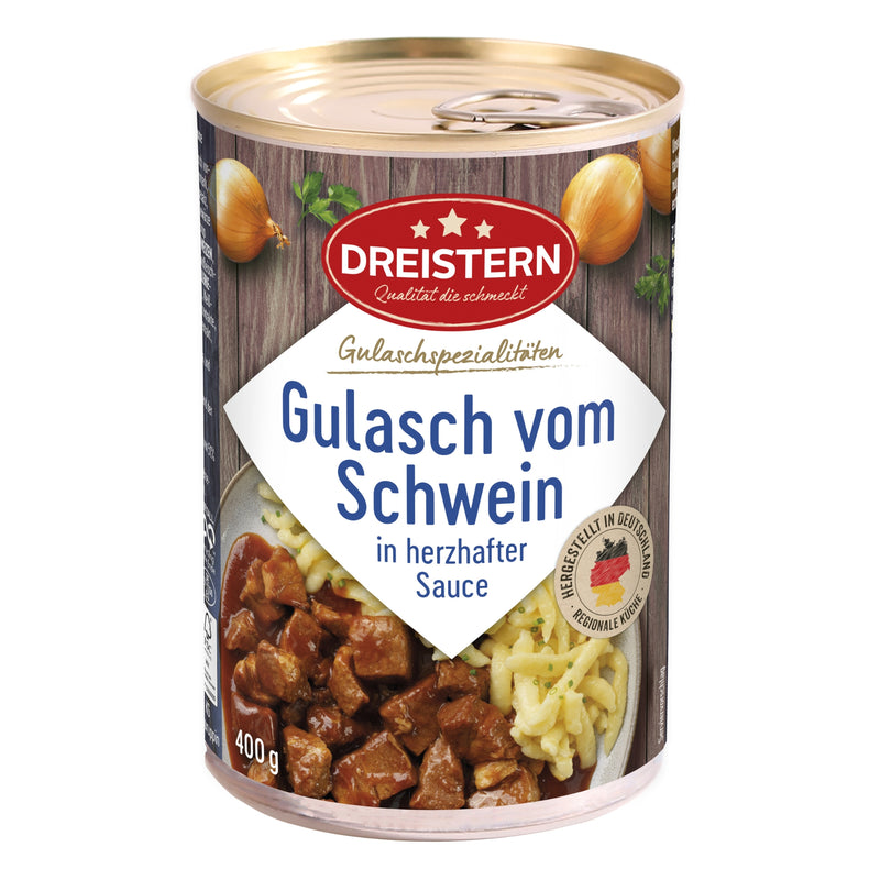 Dreistern Schweinegulasch in herzhafter Sauce 400g Dose