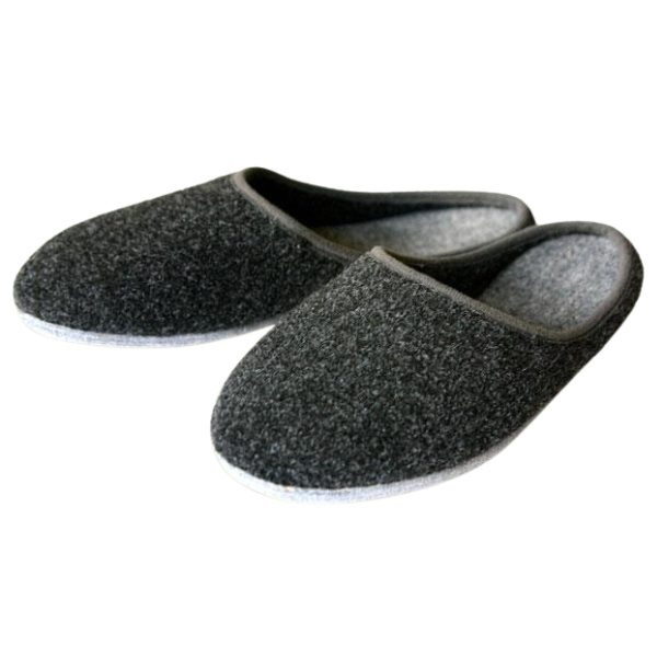 Pantoffel Hausschuhe in Anthrazit - Filz - made in Germany.