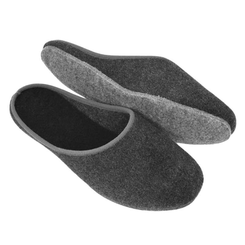 Pantoffel Hausschuhe in Anthrazit - Filz - made in Germany.