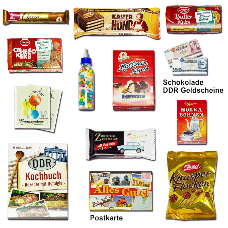 Geschenkbox "DDR SÜSSIGKEITEN BOX L - Beste Mutti" mit Herzpralinen