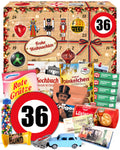 Geburtstag 36 - Ostalgie Adventskalender 2026 – 24 Erinnerungen & Kultprodukte mit Marken wie Viba, Halloren, Zetti, Komet & Pfeffi