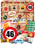 Geburtstag 46 - Ostalgie Adventskalender 2026 – 24 Erinnerungen & Kultprodukte mit Marken wie Viba, Halloren, Zetti, Komet & Pfeffi